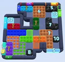 Color Block Jam Level 1482 / 2392: Screenshot des Spielfelds