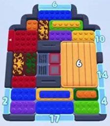 Color Block Jam level: screenshot of the board