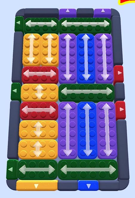 Color Block Jam Level 50: Screenshot des Spielfelds