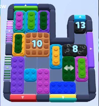 Color Block Jam Level 1010 / 1011 / 1918: Screenshot des Spielfelds