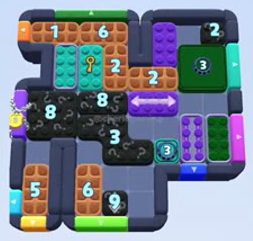 Color Block Jam level 1449 / 1450 / 2358: screenshot of the board