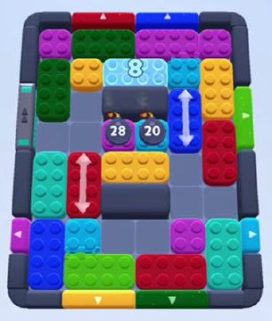 Color Block Jam уровень 223: скриншот поля