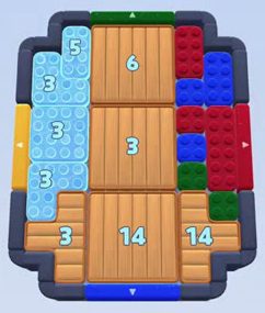 Color Block Jam Level 68: Screenshot des Spielfelds