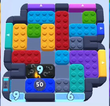 Color Block Jam level 731: screenshot of the board