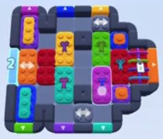 Color Block Jam Level 1399: Screenshot des Spielfelds