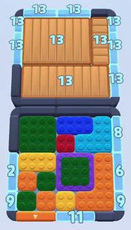 Color Block Jam Level 67: Screenshot des Spielfelds