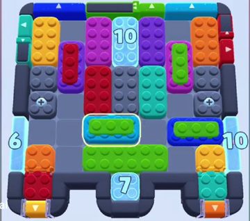 Color Block Jam Level 1197 / 1195: Screenshot des Spielfelds