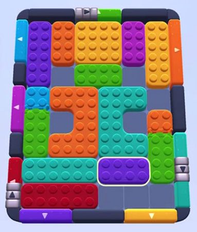 Color Block Jam level 1103: screenshot of the board