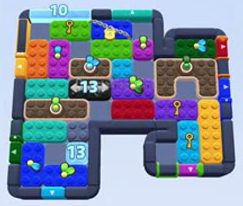 Color Block Jam Level 1575: Screenshot des Spielfelds