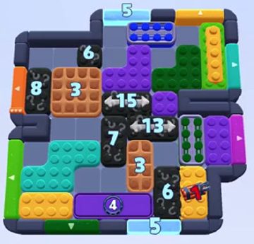 Color Block Jam level 1431 / 1443 / 2352: screenshot of the board