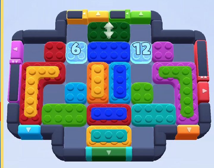 Color Block Jam Level 632: Screenshot des Spielfelds