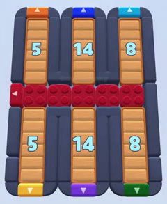 Color Block Jam nivel 103: captura del tablero