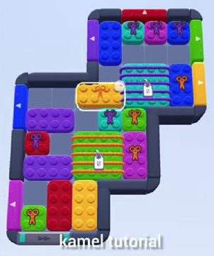 Color Block Jam Level 265: Screenshot des Spielfelds