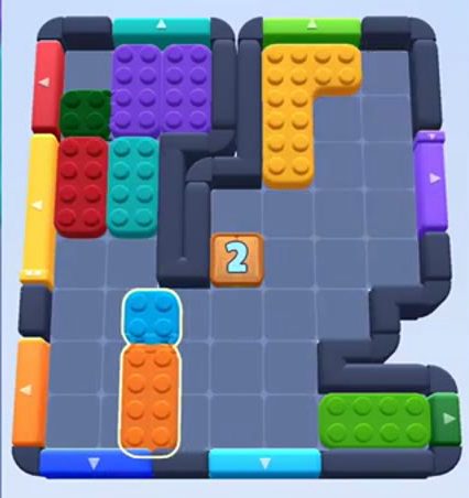 Color Block Jam Level: Screenshot des Spielfelds