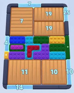 Color Block Jam Level 69: Screenshot des Spielfelds