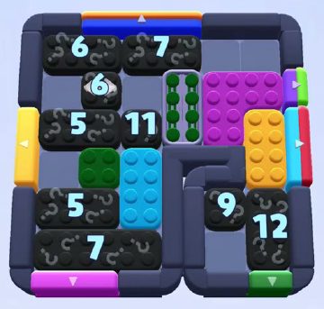 Color Block Jam level 1201: screenshot of the board