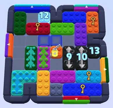 Color Block Jam level: screenshot of the board