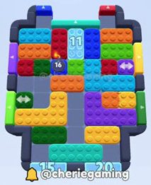 Color Block Jam nivel 581: captura del tablero