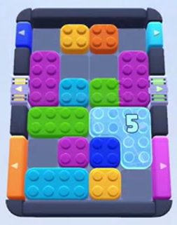 Color Block Jam Level 67: Screenshot des Spielfelds