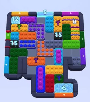 Color Block Jam level 1444 / 1447: screenshot of the board