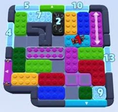 Color Block Jam level 1398: screenshot of the board