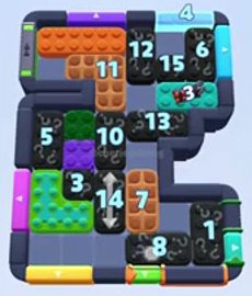 Color Block Jam level 1239 / 2144: screenshot of the board