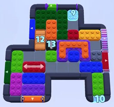 Color Block Jam level 1573 / 1570 / 1572 / 1577: screenshot of the board