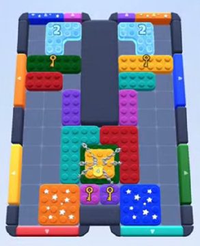 Color Block Jam Level 69: Screenshot des Spielfelds