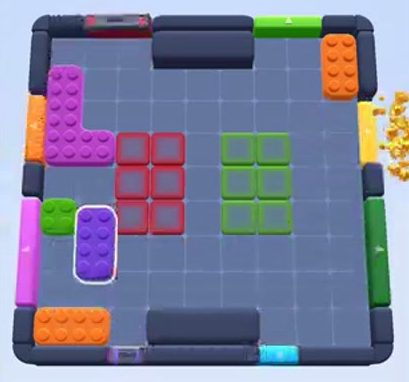 Color Block Jam Level: Screenshot des Spielfelds