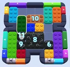 Color Block Jam Level: Screenshot des Spielfelds