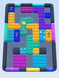 Color Block Jam Level 49: Screenshot des Spielfelds