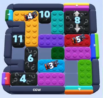 Color Block Jam nivel 939 / 941 / 1847: captura del tablero
