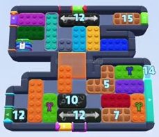 Color Block Jam nivel 1462 / 2372: captura del tablero
