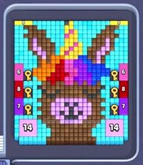 Pixel Flow Level 44: Screenshot des Spielfelds