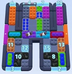 Color Block Jam Level: Screenshot des Spielfelds
