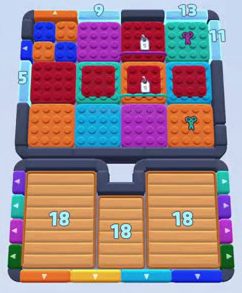 Color Block Jam Level: Screenshot des Spielfelds