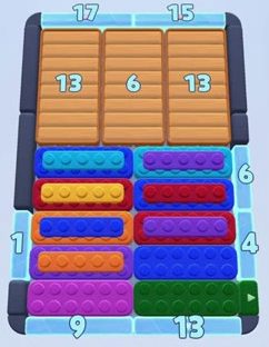 Color Block Jam Level: Screenshot des Spielfelds