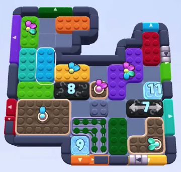 Color Block Jam Level 1238 / 1233 / 1242 / 2145: Screenshot des Spielfelds