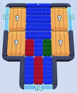 Color Block Jam Level: Screenshot des Spielfelds