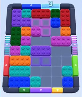 Color Block Jam Level 179: Screenshot des Spielfelds