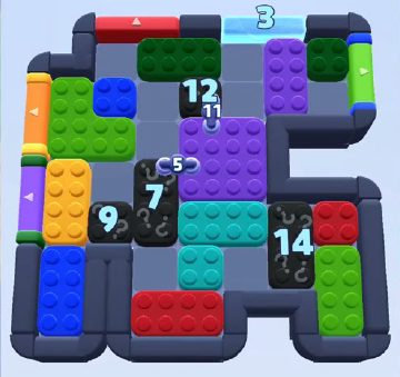 Color Block Jam Level 751: Screenshot des Spielfelds