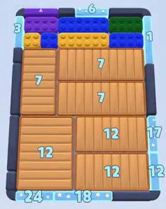 Color Block Jam Level: Screenshot des Spielfelds