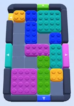 Color Block Jam Level 52: Screenshot des Spielfelds