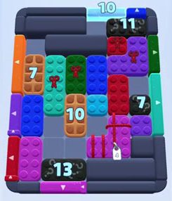 Color Block Jam Level: Screenshot des Spielfelds
