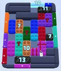 Color Block Jam Level: Screenshot des Spielfelds