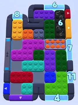 Color Block Jam Level 1155: Screenshot des Spielfelds