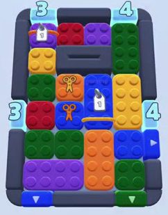 Color Block Jam nivel 91: captura del tablero