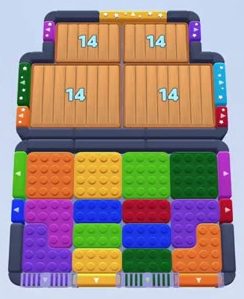 Color Block Jam Level: Screenshot des Spielfelds