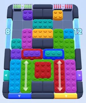 Color Block Jam nivel 213: captura del tablero