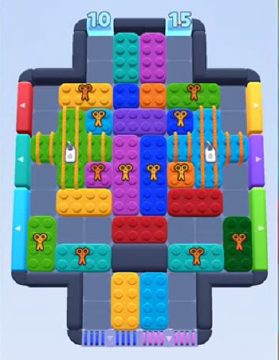 Color Block Jam nivel 374: captura del tablero